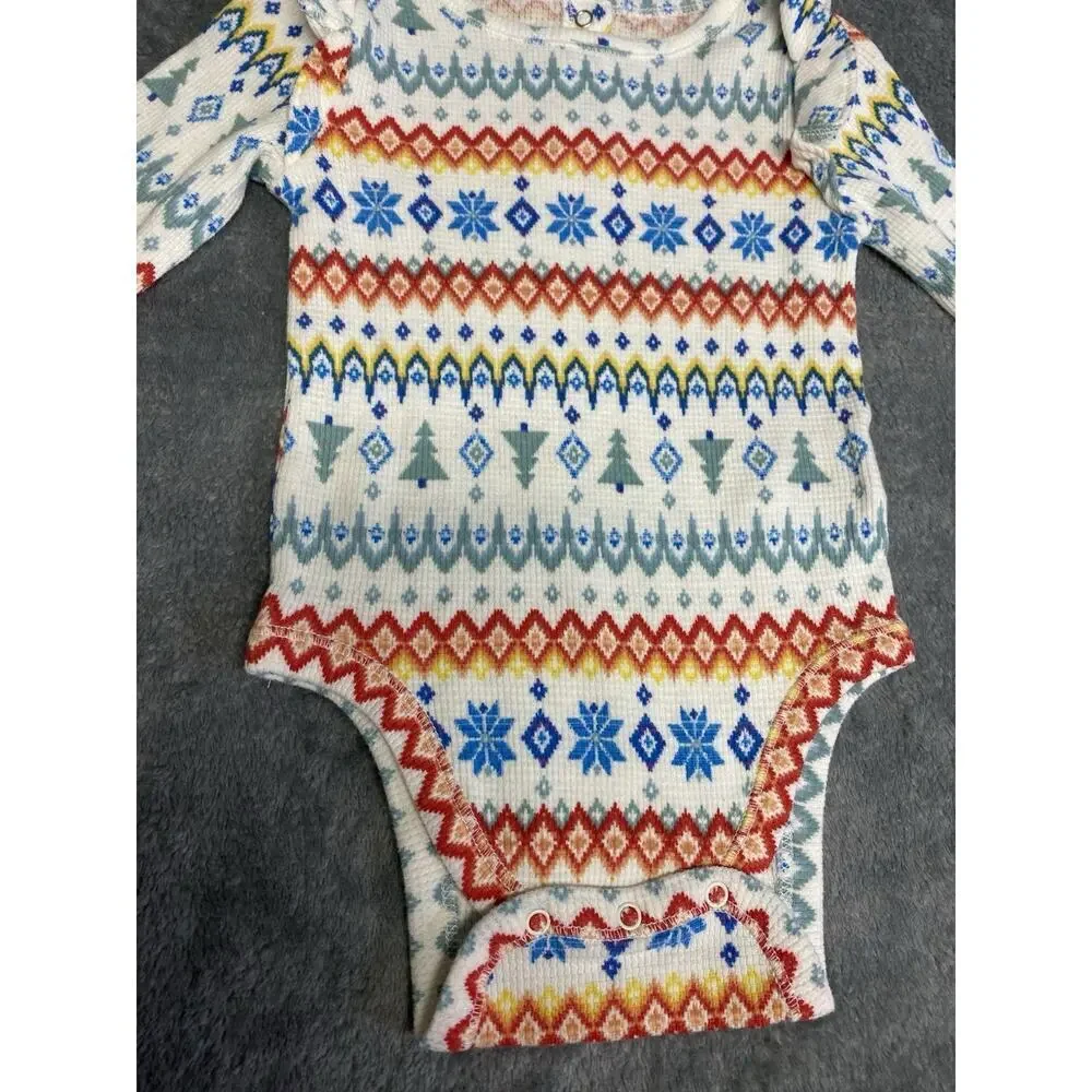 Old Navy Waffle Knit Winter Bodysuit Girls Size 6-12 Months